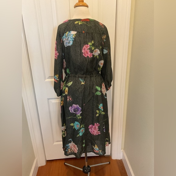 Johnny Was Multicolor Silk Dress Size L - Picture 5 of 8